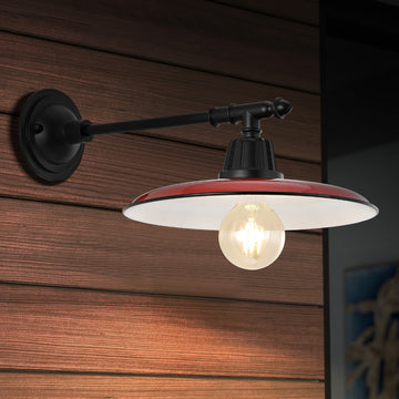 Bonner 12" Farmhouse Industrial Indoor/Outdoor Iron LED Victorian Arm Outdoor Sconce